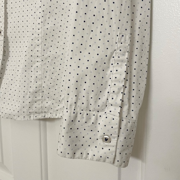 Women’s Marc O’Polo White Navy & Light Blue Mini Square Check Button Up Shirt - Picture 7 of 9